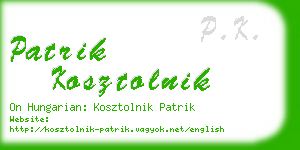 patrik kosztolnik business card